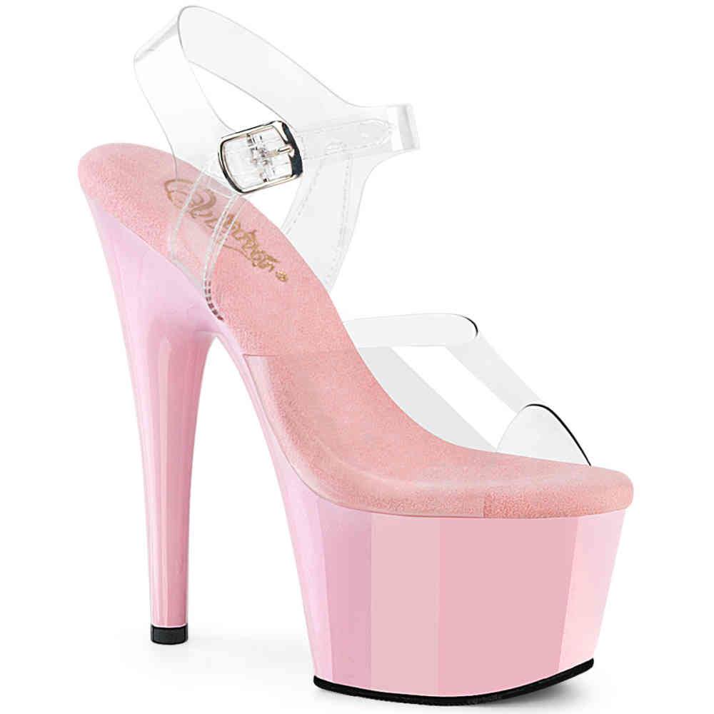 Pleaser - ADORE708 Sandale à bride à la cheville - Transparent/Rose Product image